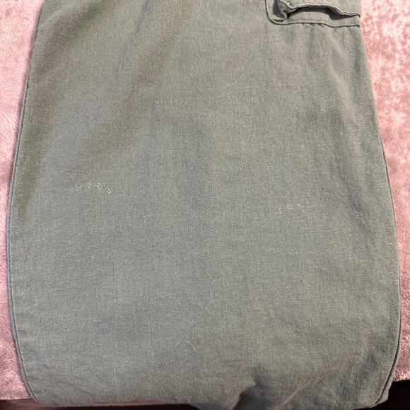7 For All Mankind Linen Cargo Pants Womens Medium Green Lightweight Wide Leg - Picture 3 of 11